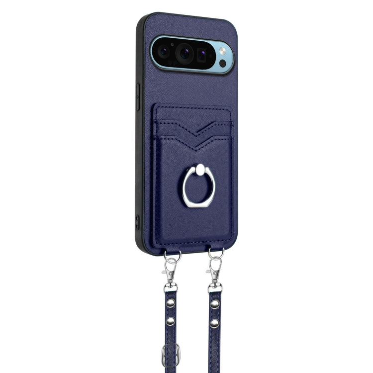 For Google Pixel 9 Pro XL R20 Crossbody Rope Ring Card Holder Phone Case