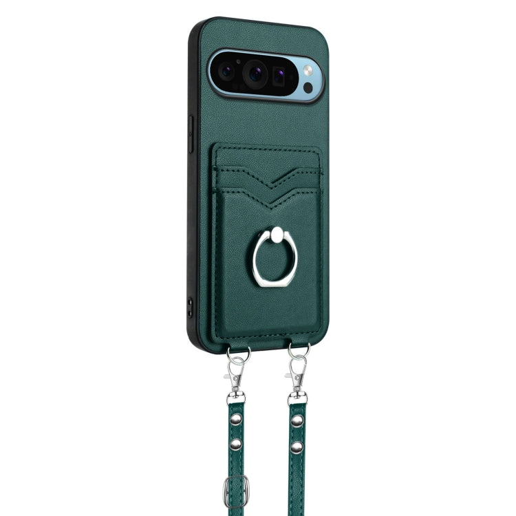 For Google Pixel 9 Pro XL R20 Crossbody Rope Ring Card Holder Phone Case