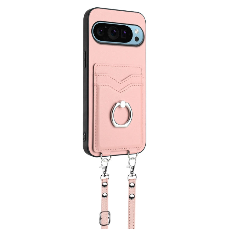 For Google Pixel 9 / 9 Pro R20 Crossbody Rope Ring Card Holder Phone Case