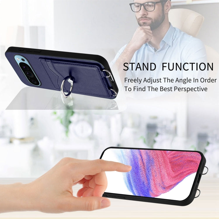 For Google Pixel 9 / 9 Pro R20 Crossbody Rope Ring Card Holder Phone Case