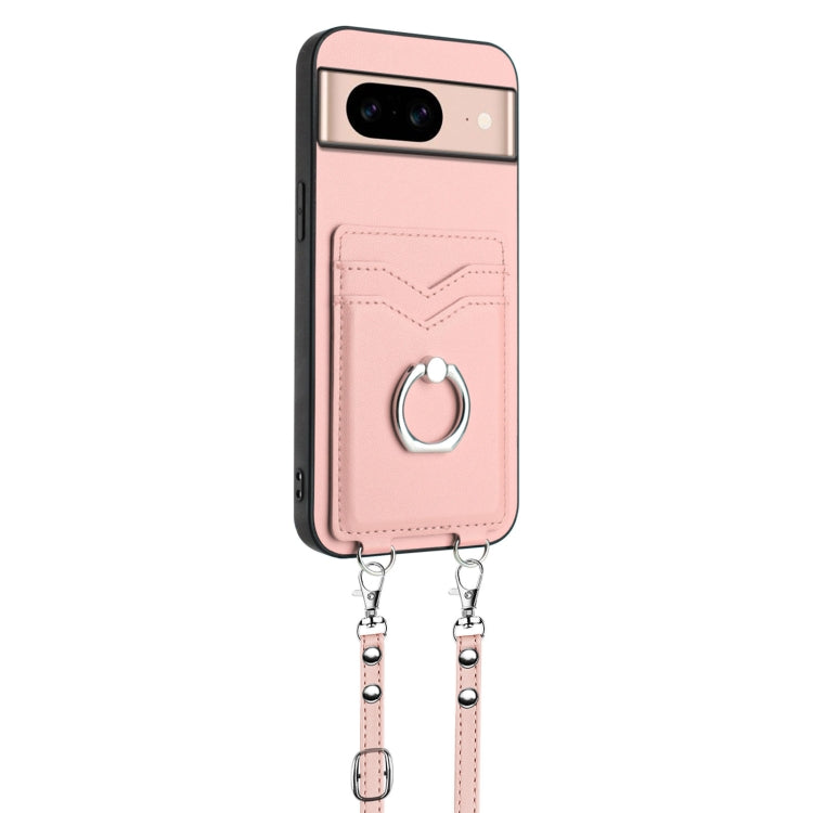 For Google Pixel 8a R20 Crossbody Rope Ring Card Holder Phone Case