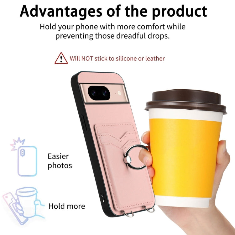 For Google Pixel 8a R20 Crossbody Rope Ring Card Holder Phone Case