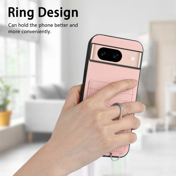 For Google Pixel 8a R20 Crossbody Rope Ring Card Holder Phone Case