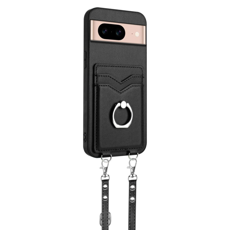 For Google Pixel 8a R20 Crossbody Rope Ring Card Holder Phone Case