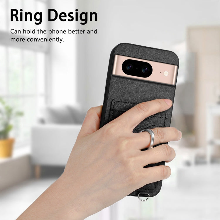 For Google Pixel 8a R20 Crossbody Rope Ring Card Holder Phone Case