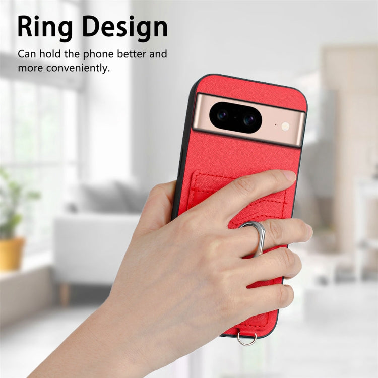 For Google Pixel 8a R20 Crossbody Rope Ring Card Holder Phone Case