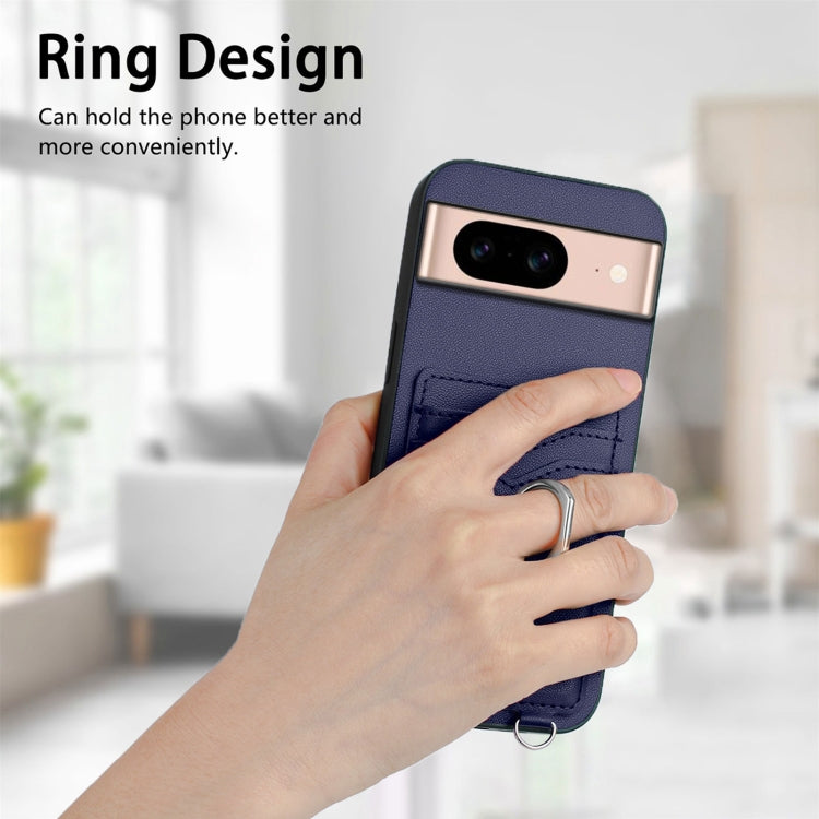 For Google Pixel 8a R20 Crossbody Rope Ring Card Holder Phone Case
