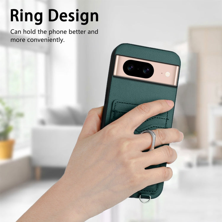 For Google Pixel 8a R20 Crossbody Rope Ring Card Holder Phone Case