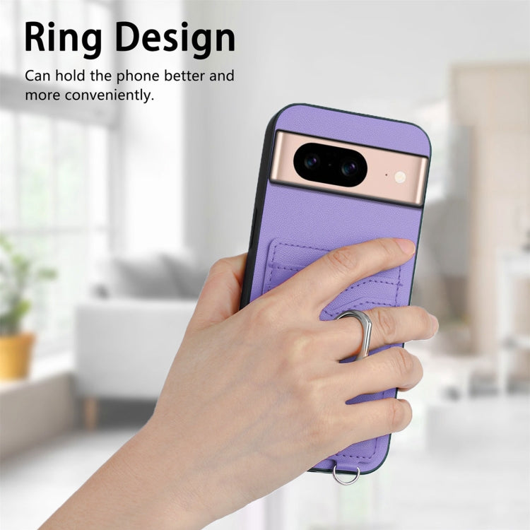 For Google Pixel 8a R20 Crossbody Rope Ring Card Holder Phone Case
