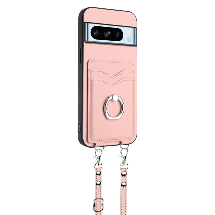 For Google Pixel 8 Pro R20 Crossbody Rope Ring Card Holder Phone Case