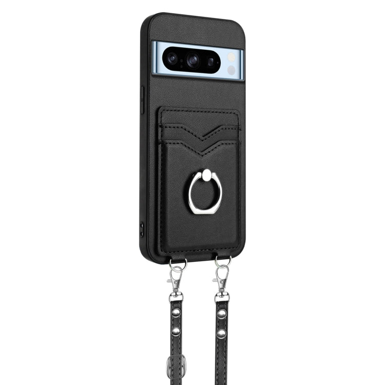 For Google Pixel 8 Pro R20 Crossbody Rope Ring Card Holder Phone Case