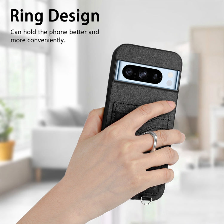 For Google Pixel 8 Pro R20 Crossbody Rope Ring Card Holder Phone Case