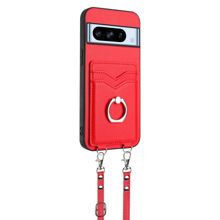 For Google Pixel 8 Pro R20 Crossbody Rope Ring Card Holder Phone Case