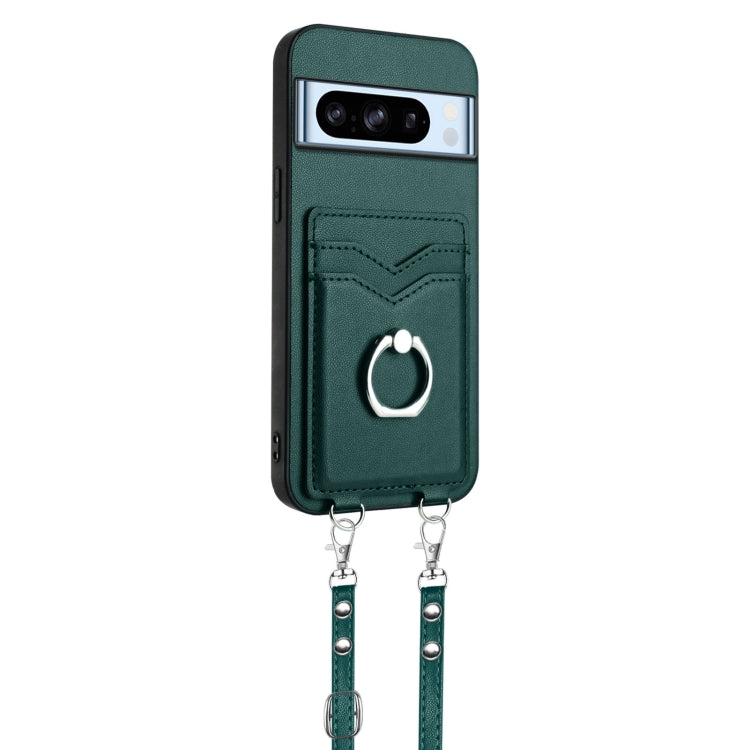 For Google Pixel 8 Pro R20 Crossbody Rope Ring Card Holder Phone Case