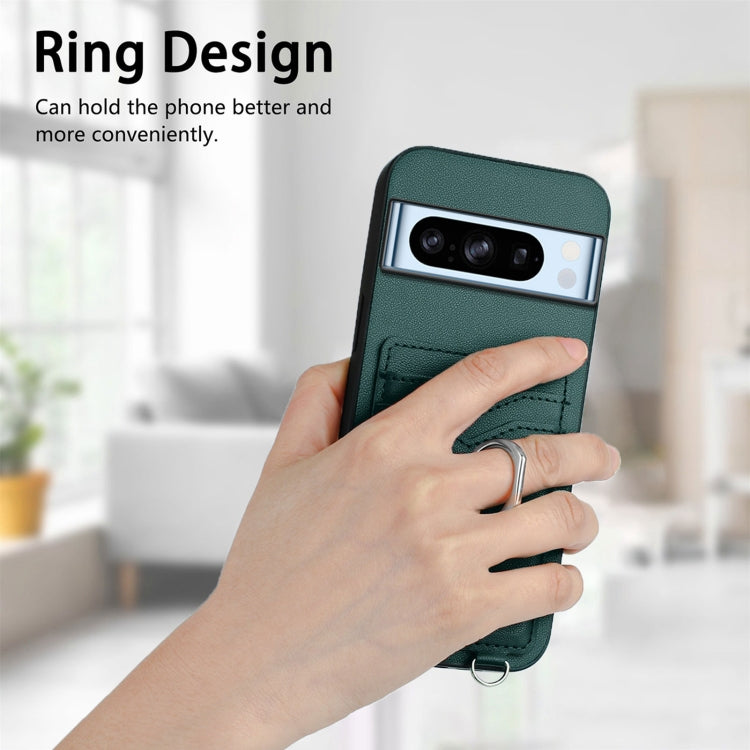 For Google Pixel 8 Pro R20 Crossbody Rope Ring Card Holder Phone Case