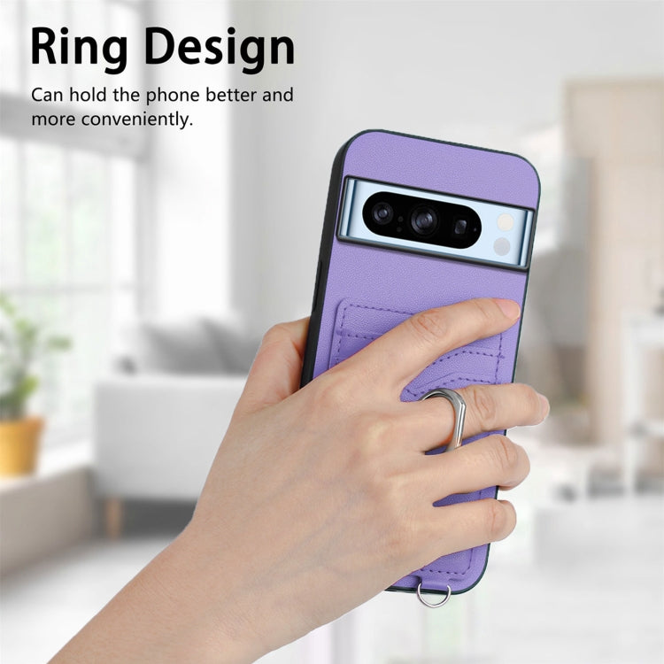 For Google Pixel 8 Pro R20 Crossbody Rope Ring Card Holder Phone Case