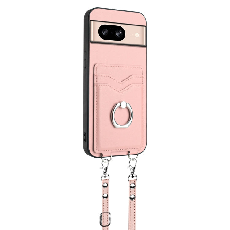 For Google Pixel 8 R20 Crossbody Rope Ring Card Holder Phone Case