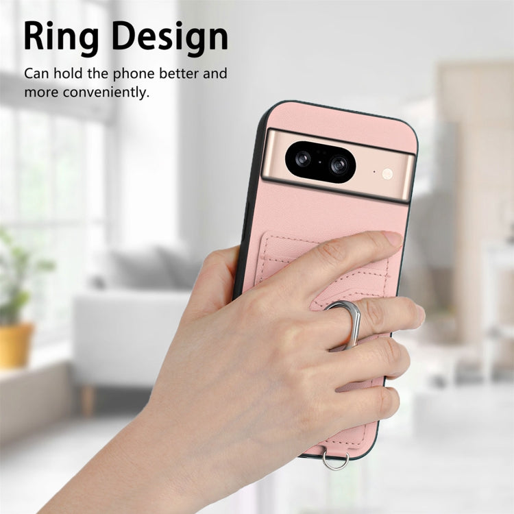 For Google Pixel 8 R20 Crossbody Rope Ring Card Holder Phone Case