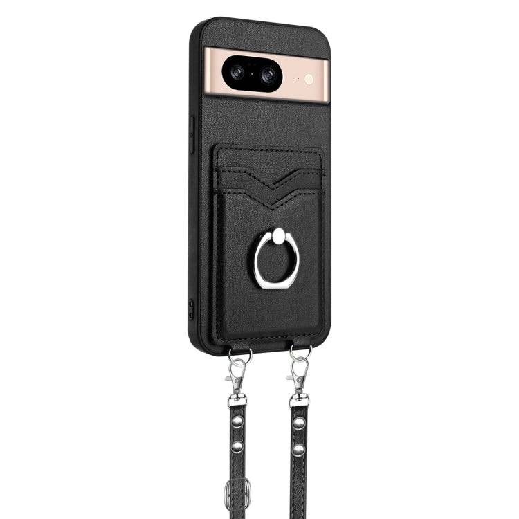 For Google Pixel 8 R20 Crossbody Rope Ring Card Holder Phone Case