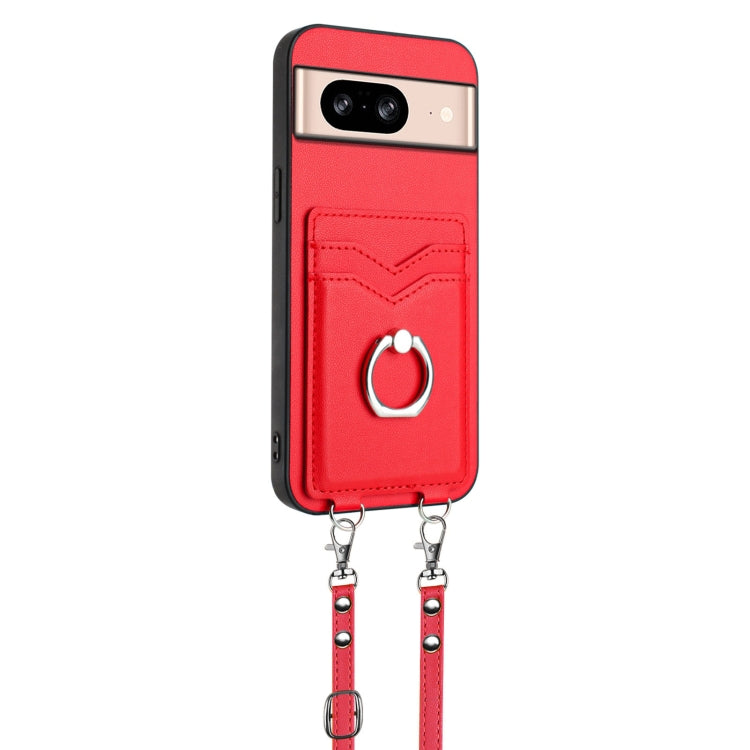 For Google Pixel 8 R20 Crossbody Rope Ring Card Holder Phone Case