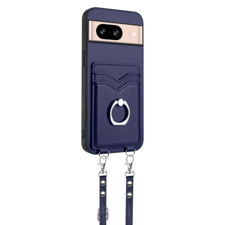 For Google Pixel 8 R20 Crossbody Rope Ring Card Holder Phone Case