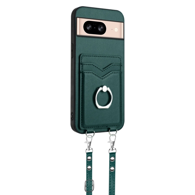 For Google Pixel 8 R20 Crossbody Rope Ring Card Holder Phone Case