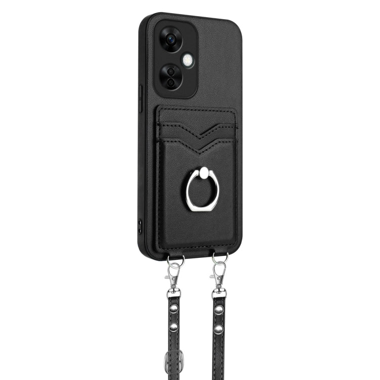 For OnePlus Nord CE3 Lite R20 Crossbody Rope Ring Card Holder Phone Case