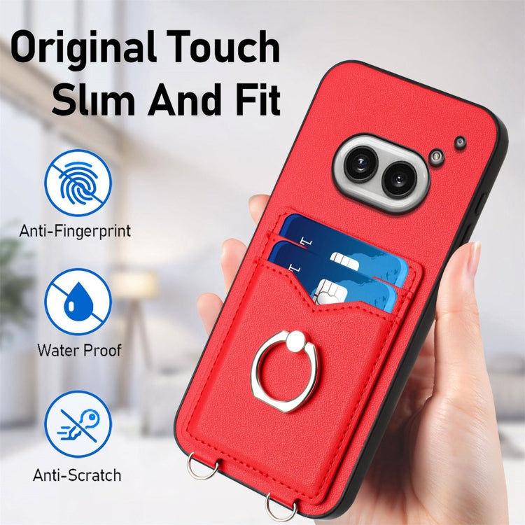 For Nothing Phone 2a R20 Crossbody Rope Ring Card Holder Phone Case