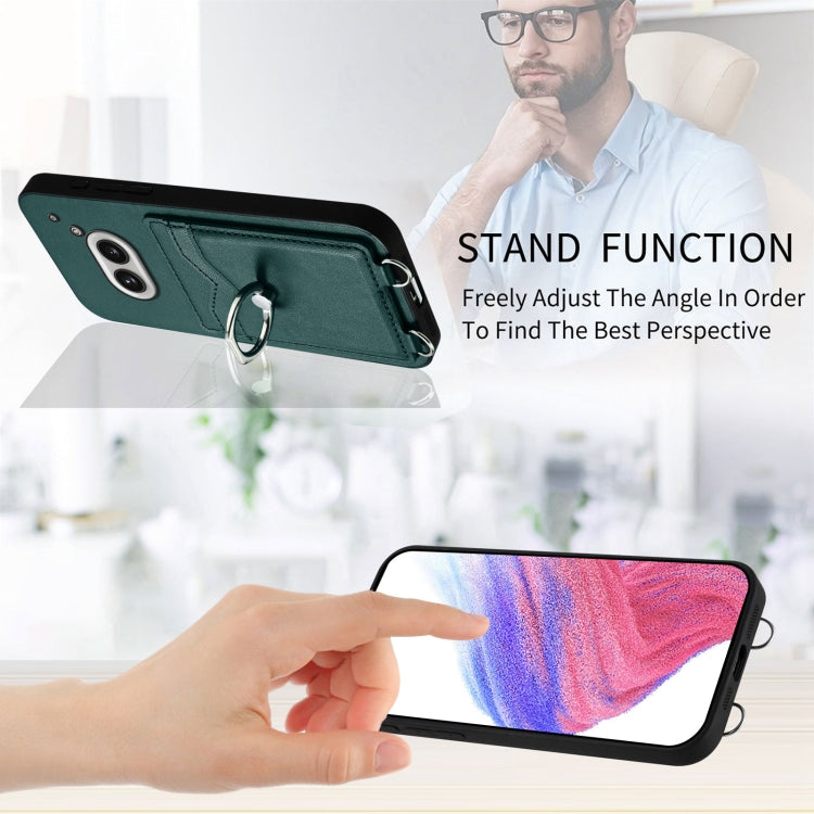 For Nothing Phone 2a R20 Crossbody Rope Ring Card Holder Phone Case