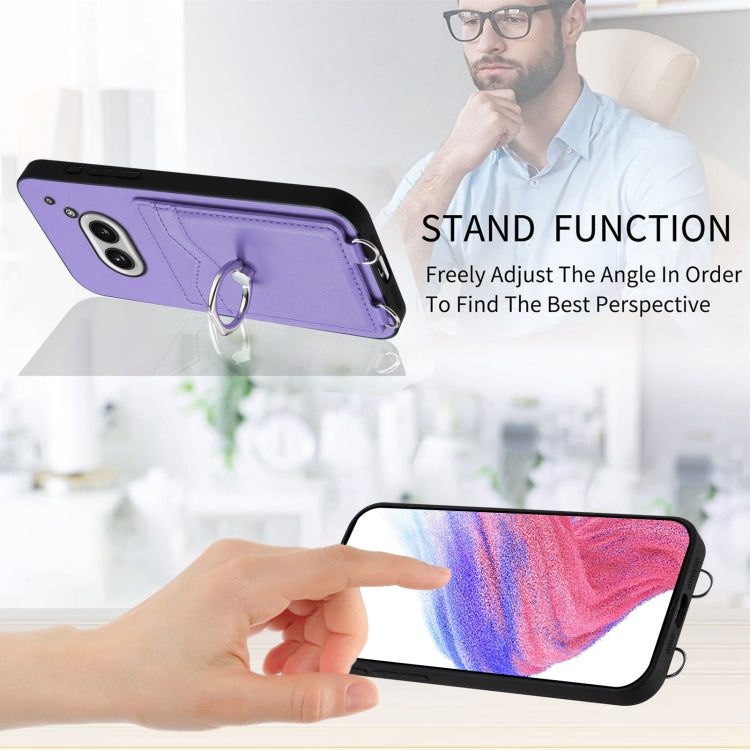 For Nothing Phone 2a R20 Crossbody Rope Ring Card Holder Phone Case
