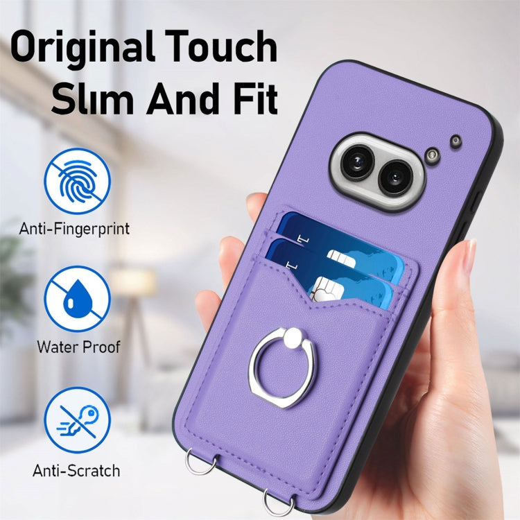 For Nothing Phone 2a R20 Crossbody Rope Ring Card Holder Phone Case