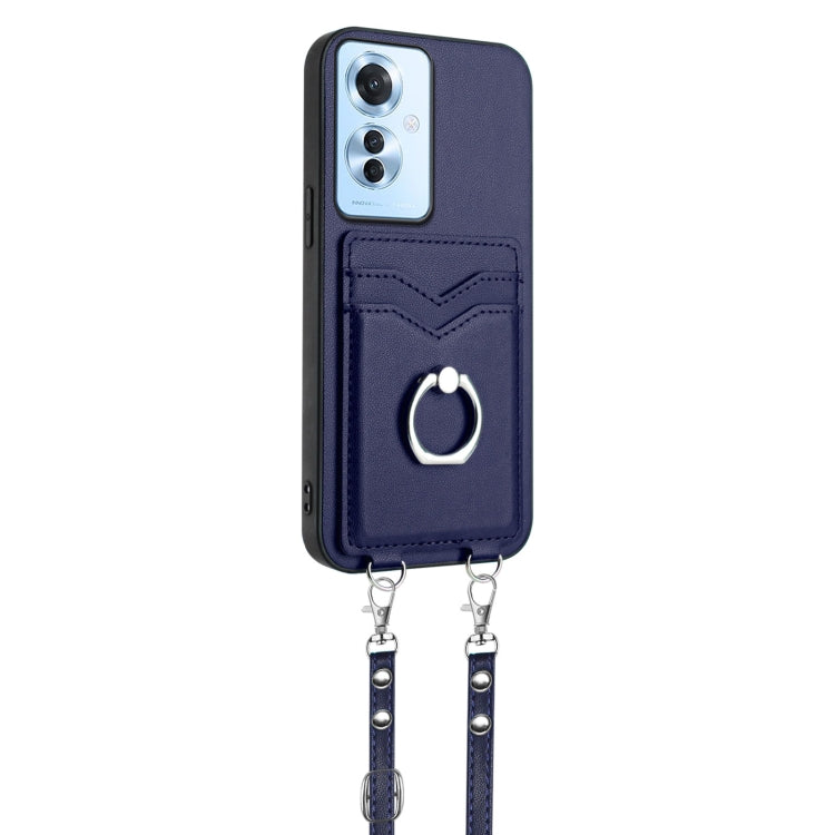 For OPPO Reno11 F Thai Version R20 Crossbody Rope Ring Card Holder Phone Case