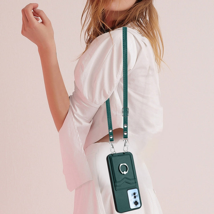For OPPO Reno11 F Thai Version R20 Crossbody Rope Ring Card Holder Phone Case