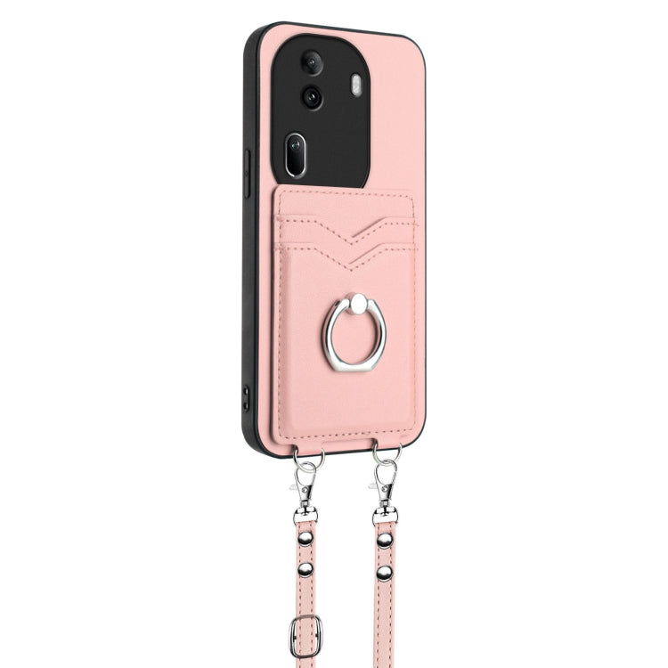 For OPPO Reno11 Pro Global R20 Crossbody Rope Ring Card Holder Phone Case
