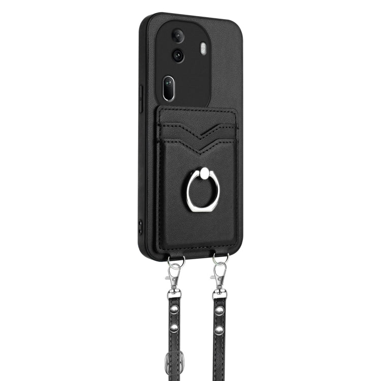 For OPPO Reno11 Pro Global R20 Crossbody Rope Ring Card Holder Phone Case