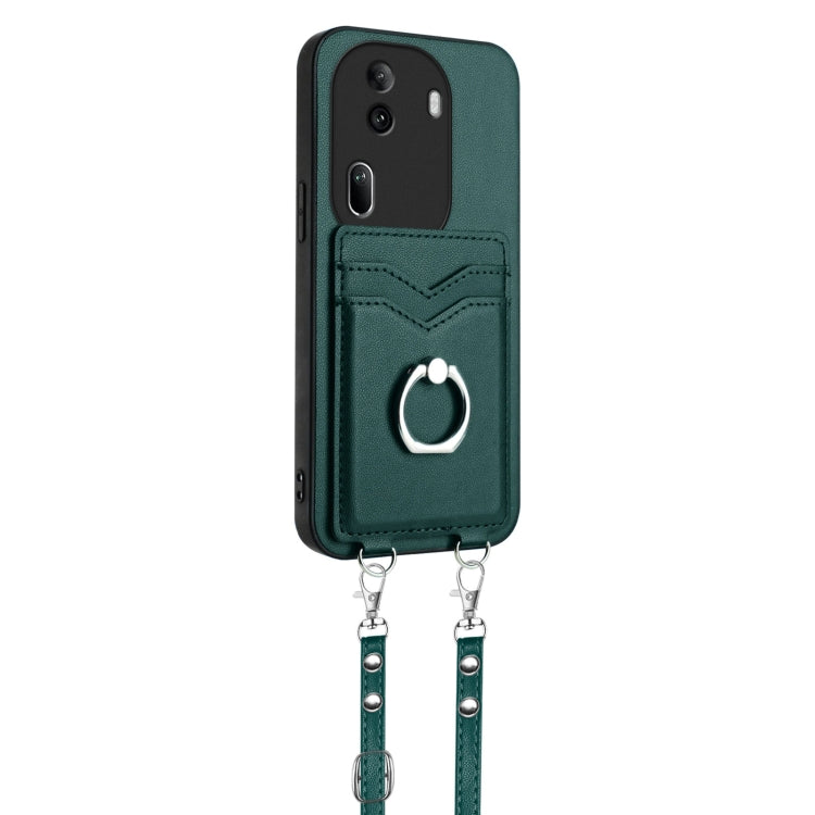 For OPPO Reno11 Pro Global R20 Crossbody Rope Ring Card Holder Phone Case