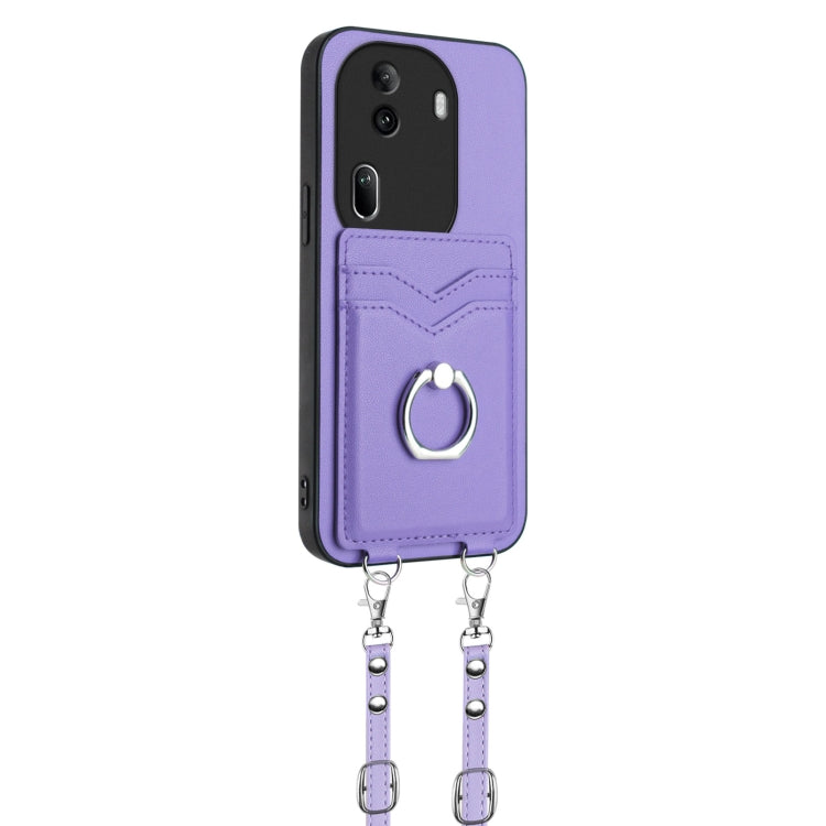 For OPPO Reno11 Pro Global R20 Crossbody Rope Ring Card Holder Phone Case