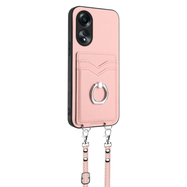 For OPPO A1 Active / A2x R20 Crossbody Rope Ring Card Holder Phone Case