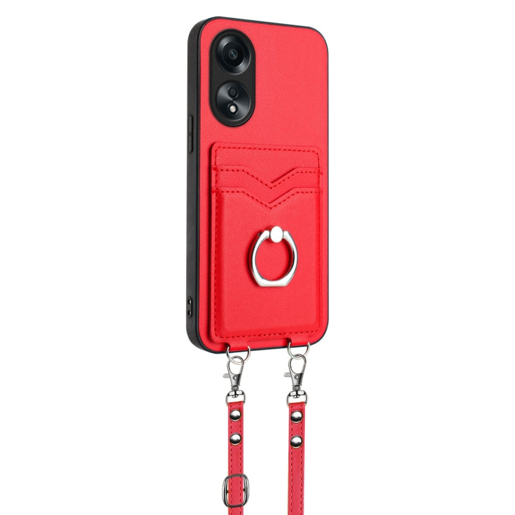 For OPPO A1 Active / A2x R20 Crossbody Rope Ring Card Holder Phone Case