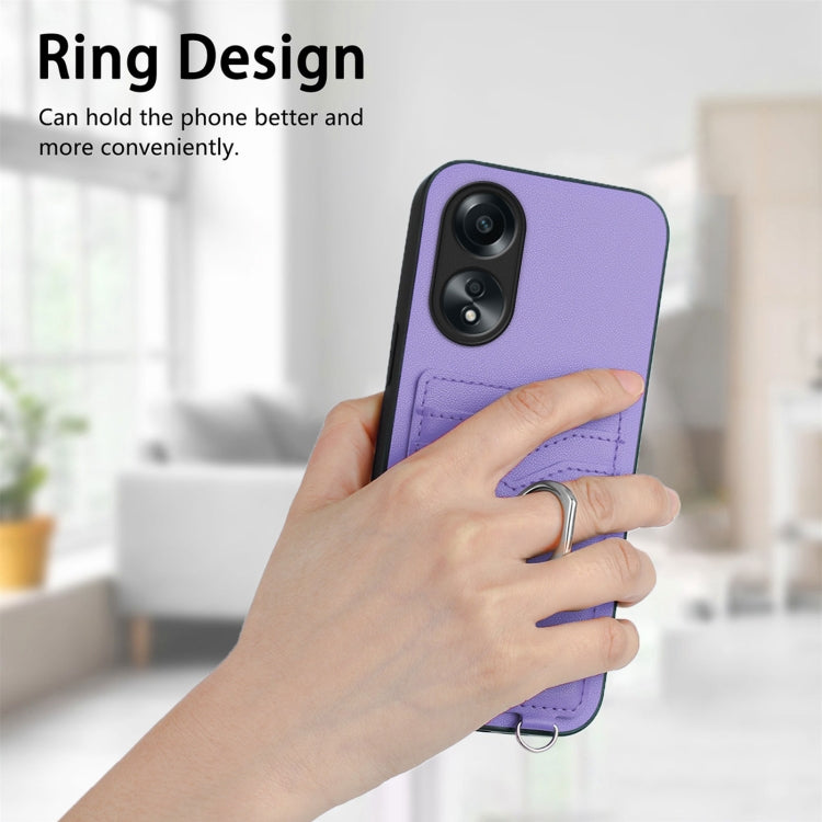 For OPPO A1 Active / A2x R20 Crossbody Rope Ring Card Holder Phone Case