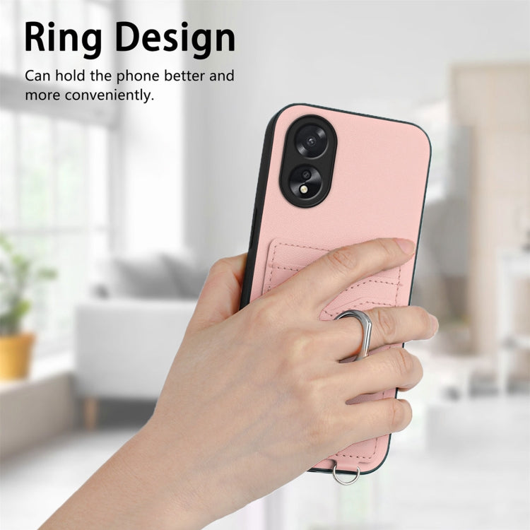 For OPPO A38 4G / A18 4G Global R20 Crossbody Rope Ring Card Holder Phone Case