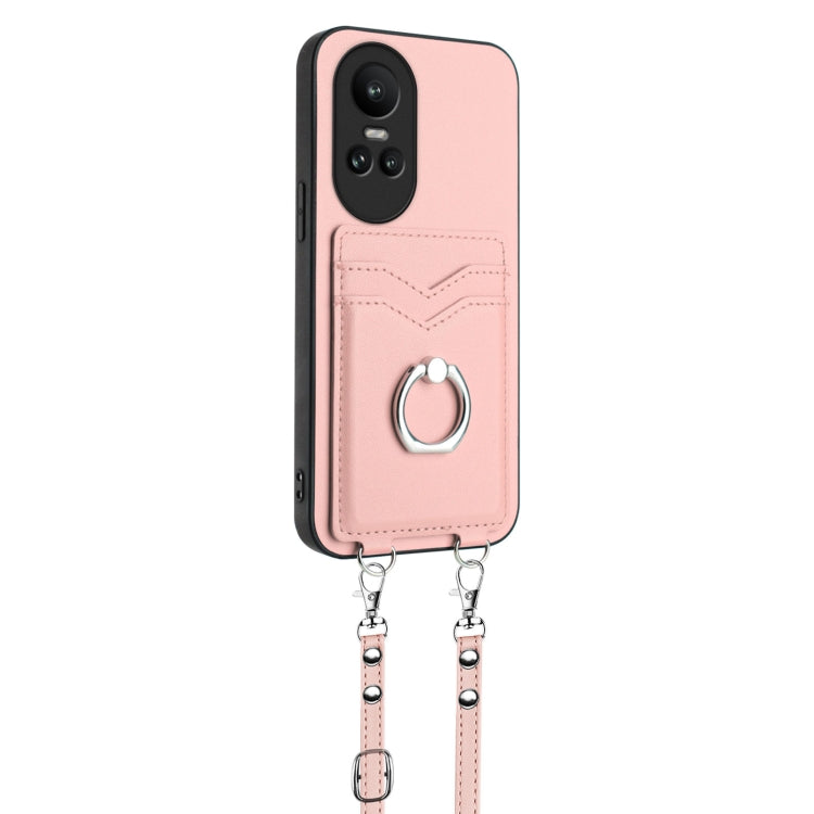 For OPPO Reno10 R20 Crossbody Rope Ring Card Holder Phone Case