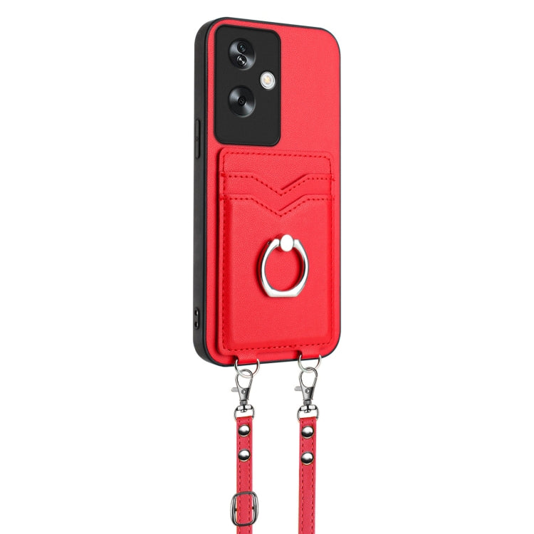 For OPPO A79 5G Global R20 Crossbody Rope Ring Card Holder Phone Case