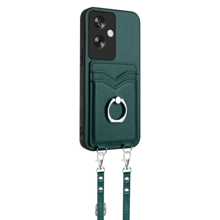 For OPPO A79 5G Global R20 Crossbody Rope Ring Card Holder Phone Case