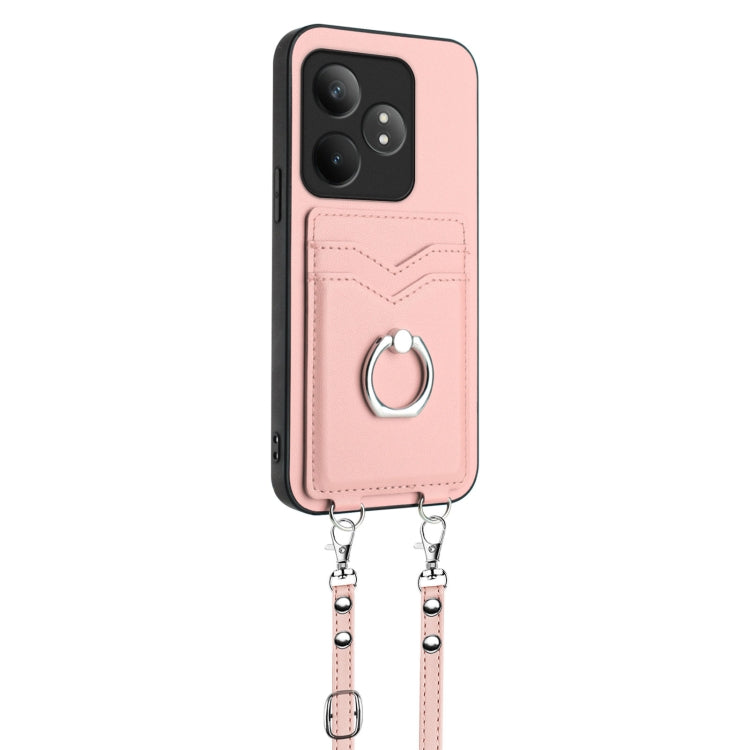 For Realme GT Neo6 SE R20 Crossbody Rope Ring Card Holder Phone Case