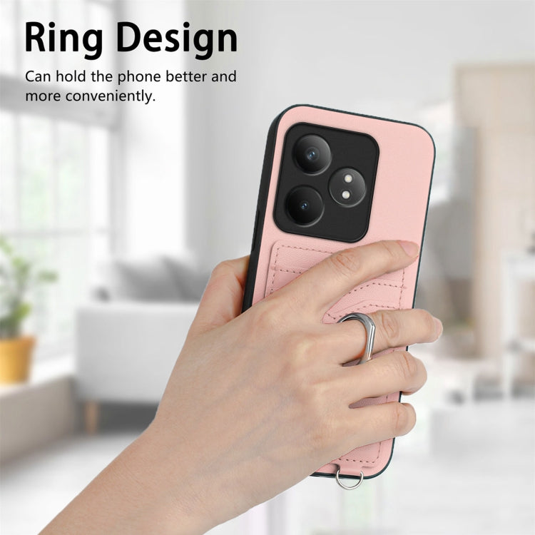 For Realme GT Neo6 SE R20 Crossbody Rope Ring Card Holder Phone Case