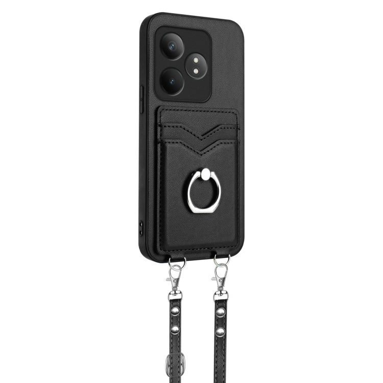 For Realme GT Neo6 SE R20 Crossbody Rope Ring Card Holder Phone Case