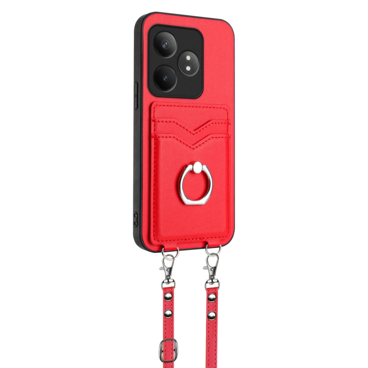 For Realme GT Neo6 SE R20 Crossbody Rope Ring Card Holder Phone Case