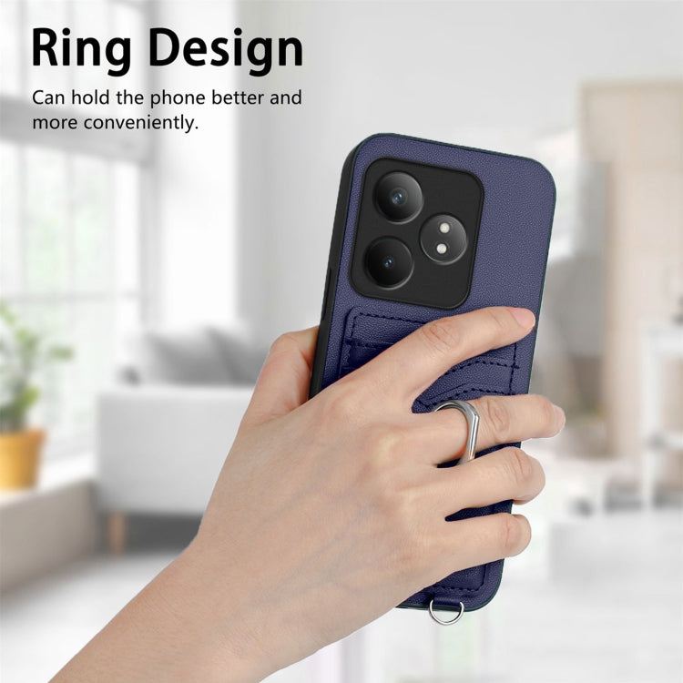 For Realme GT Neo6 SE R20 Crossbody Rope Ring Card Holder Phone Case
