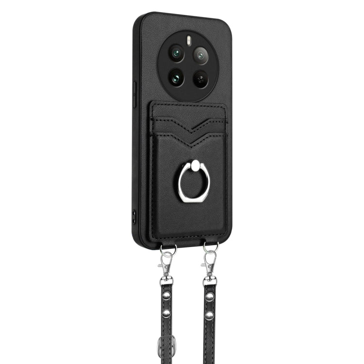 For Realme 12 Pro / 12 Pro+ R20 Crossbody Rope Ring Card Holder Phone Case